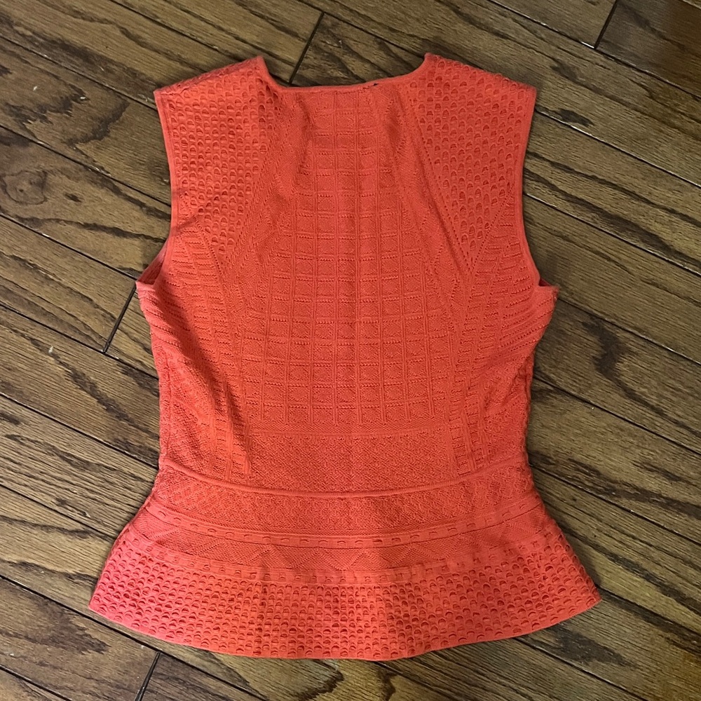 BCBGMaxAzria Vibrant Orange Textured Blouse